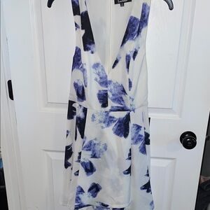 Lulu's Elegant Blue and White Dress